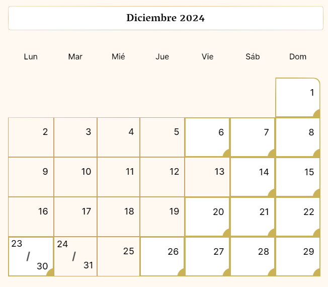 Calendario Puy du Fou - Diciembre