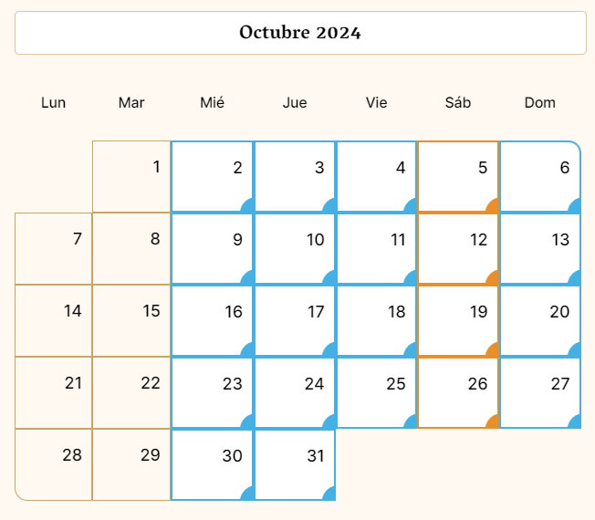 Calendario Puy du Fou - Octubre