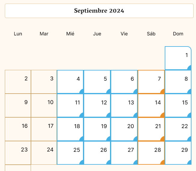 Calendario Puy du Fou - Septiembre